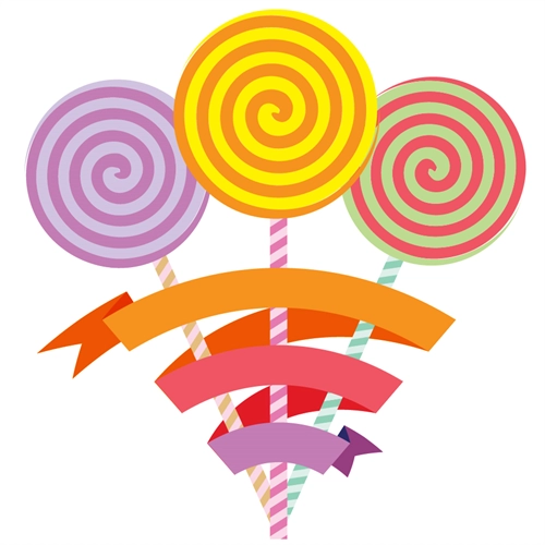 Candyland Theme Swirl Lollipops Transparent Sticker